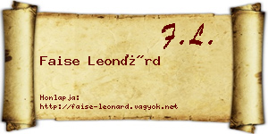 Faise Leonárd névjegykártya